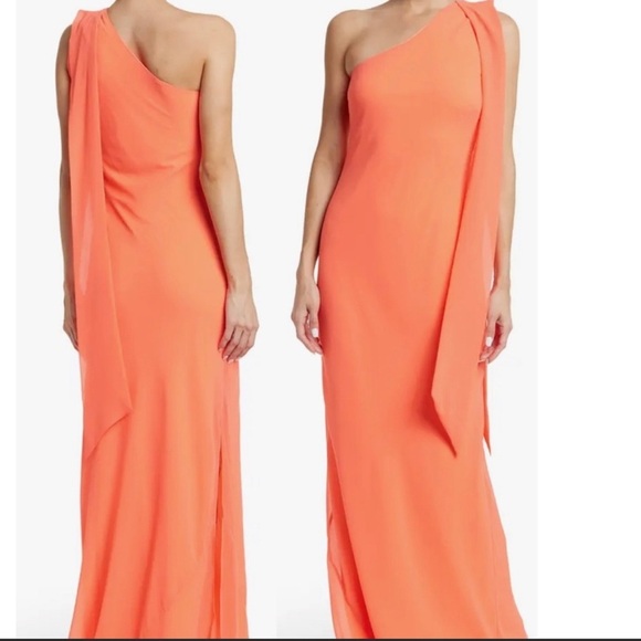 NWT Ronny Kobo Jackie Orange OneShoulder Dress